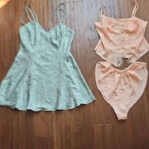 Victoria's Secret Light Green Lingerie and Peach Lingerie